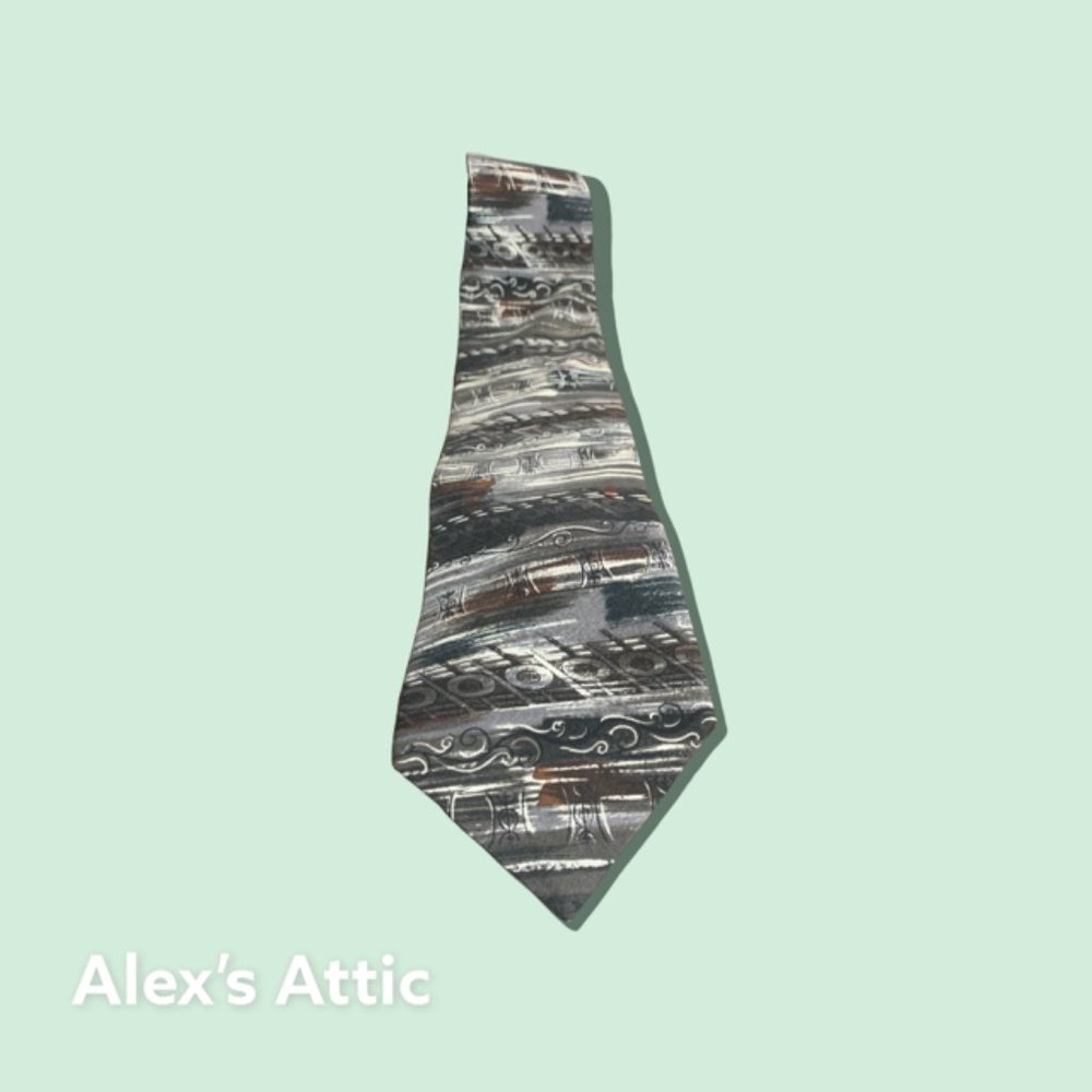 Fashion Neckwear Mens Silk Tie 58" X 4" Multi-Color pre-owned